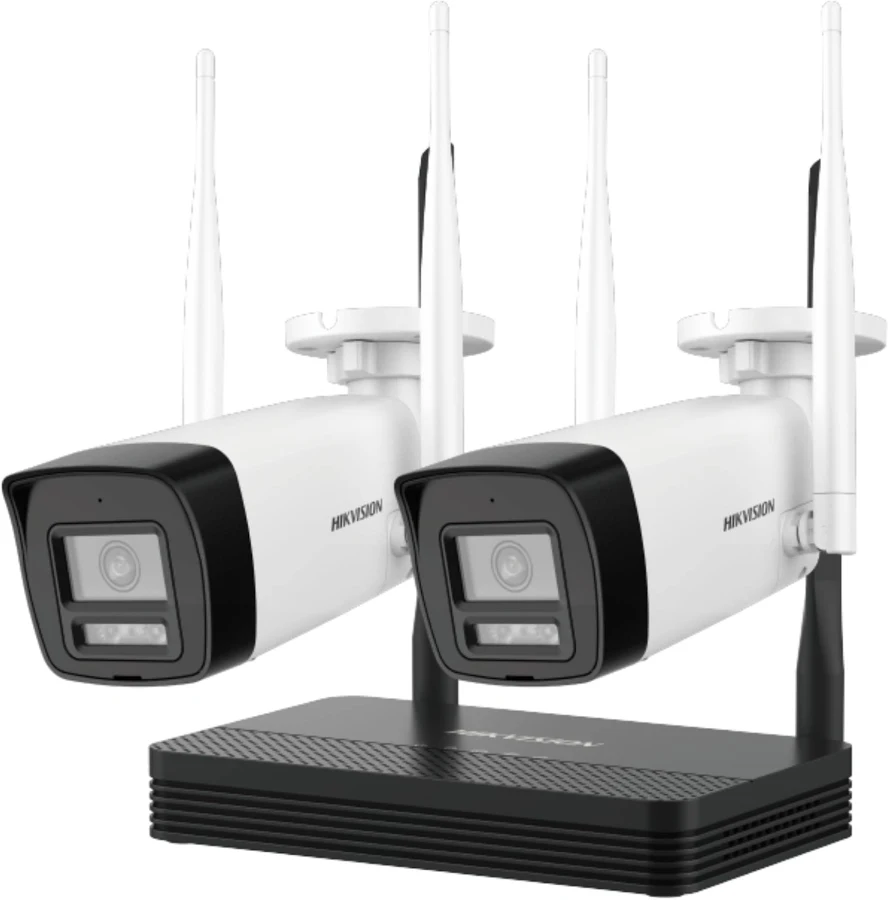 Kit IP Inalambrico 2 Megapixel (1080p) / NVS 4 Canales / 2 C·maras Bala para Exterior