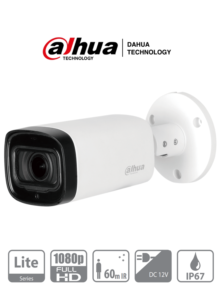 CAMARA BULLET HDCVI 1080P / LENTE DE 2.8MM/ 106 GRADOS DE APERTURA/ IR 40 MTS/ IP67/ STARLIGHT 0.005 LUX/ BLC / HLC / DWDR/ TVI AHD Y CBVS/